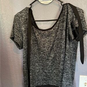 Gray Women's Top with Black Accents